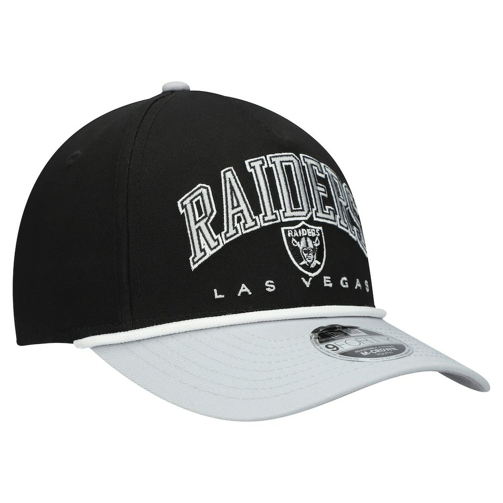 Las Vegas Raiders New Era Youth Arch COOLERA 9FORTY A-Frame Adjustable Hat - Black/Silver Hats
