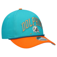 Miami Dolphins New Era Youth Arch COOLERA 9FORTY A-Frame Adjustable Hat - Aqua/Orange Hats