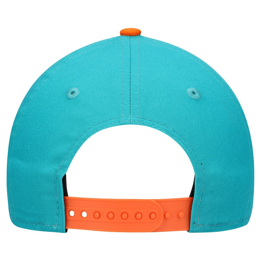 Miami Dolphins New Era Youth Arch COOLERA 9FORTY A-Frame Adjustable Hat - Aqua/Orange Hats
