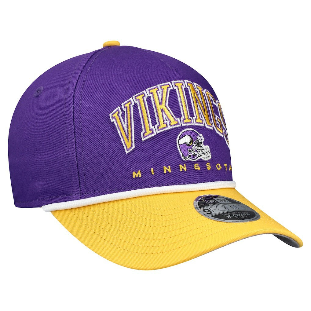 Minnesota Vikings New Era Youth Arch COOLERA 9FORTY A-Frame Adjustable Hat - Purple/Gold Hats