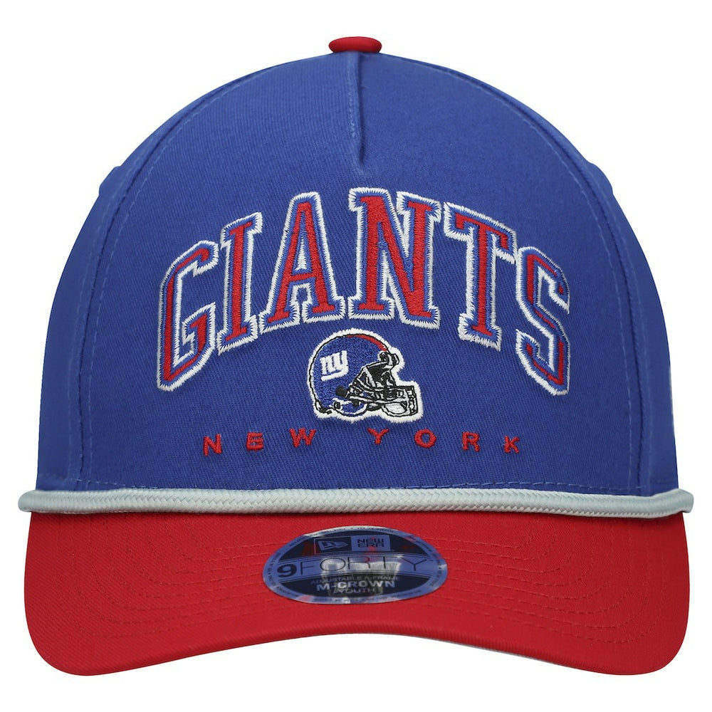 New York Giants New Era Youth Arch COOLERA 9FORTY A-Frame Adjustable Hat - Royal/Red Hats