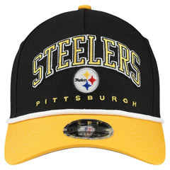 Pittsburgh Steelers New Era Youth Arch COOLERA 9FORTY A-Frame Adjustable Hat - Black/Gold Hats