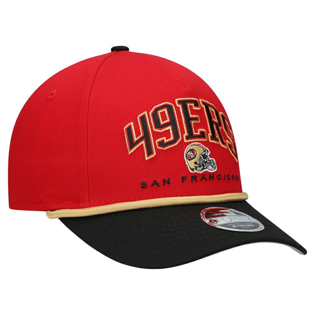 San Francisco 49ers New Era Youth Arch COOLERA 9FORTY A-Frame Adjustable Hat - Scarlet/Black Hats