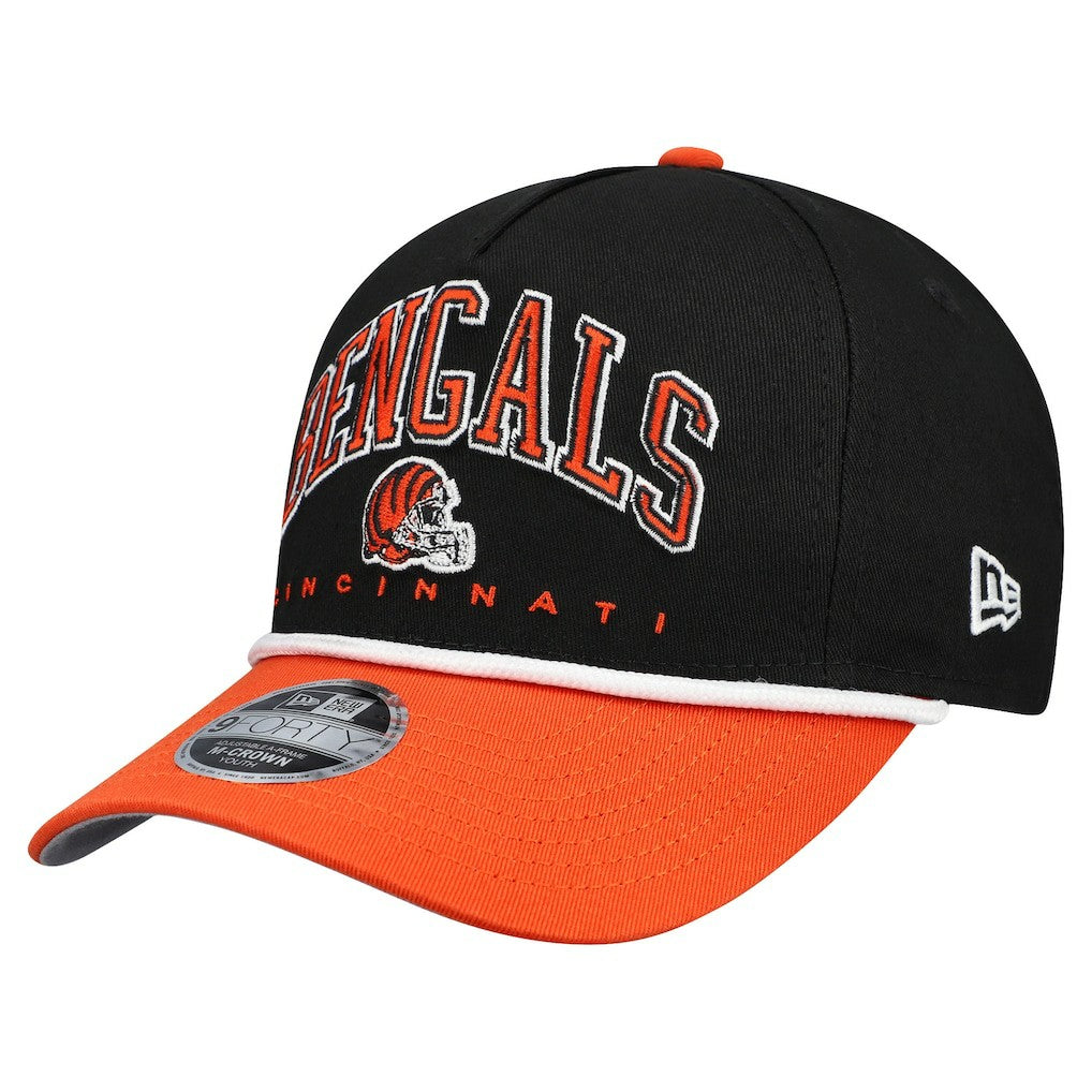 Cincinnati Bengals New Era Youth Arch COOLERA 9FORTY A-Frame Adjustable Hat - Black/Orange Hats