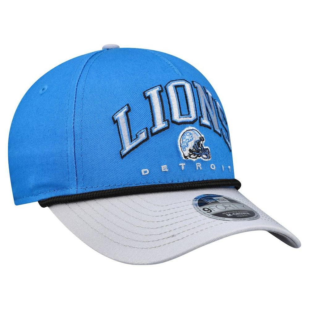 Detroit Lions New Era Youth Arch COOLERA 9FORTY A-Frame Adjustable Hat - Blue/Gray Hats