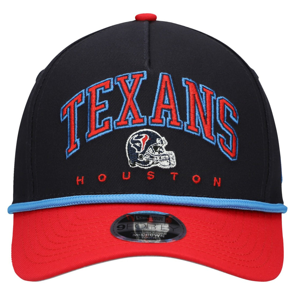 Houston Texans New Era Youth Arch COOLERA 9FORTY A-Frame Adjustable Hat - Navy/Red Hats