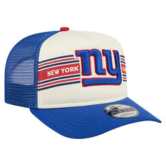 New York Giants New Era Youth Banner 9FIFTY A-Frame Adjustable Trucker Hat - Cream/Royal Hats