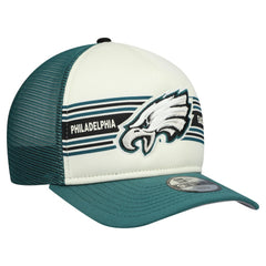 Philadelphia Eagles New Era Youth Banner 9FIFTY A-Frame Adjustable Trucker Hat - Cream/Midnight Green Hats