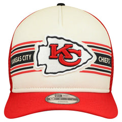 Kansas City Chiefs New Era Youth Banner 9FIFTY A-Frame Adjustable Trucker Hat - Cream/Red Hats