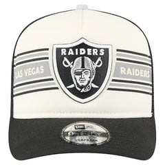 Las Vegas Raiders New Era Youth Banner 9FIFTY A-Frame Adjustable Trucker Hat - Cream/Black Hats