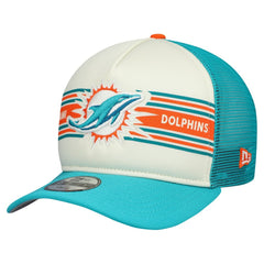 Miami Dolphins New Era Youth Banner 9FIFTY A-Frame Adjustable Trucker Hat - Cream/Aqua Hats