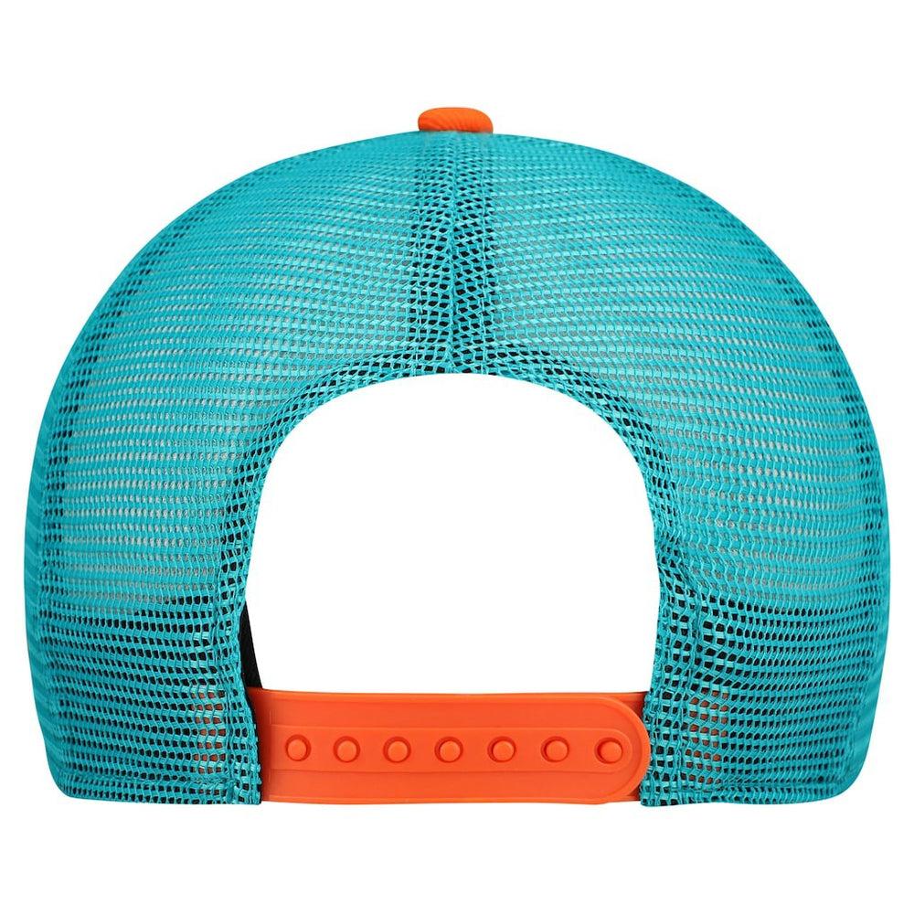 Miami Dolphins New Era Youth Banner 9FIFTY A-Frame Adjustable Trucker Hat - Cream/Aqua Hats