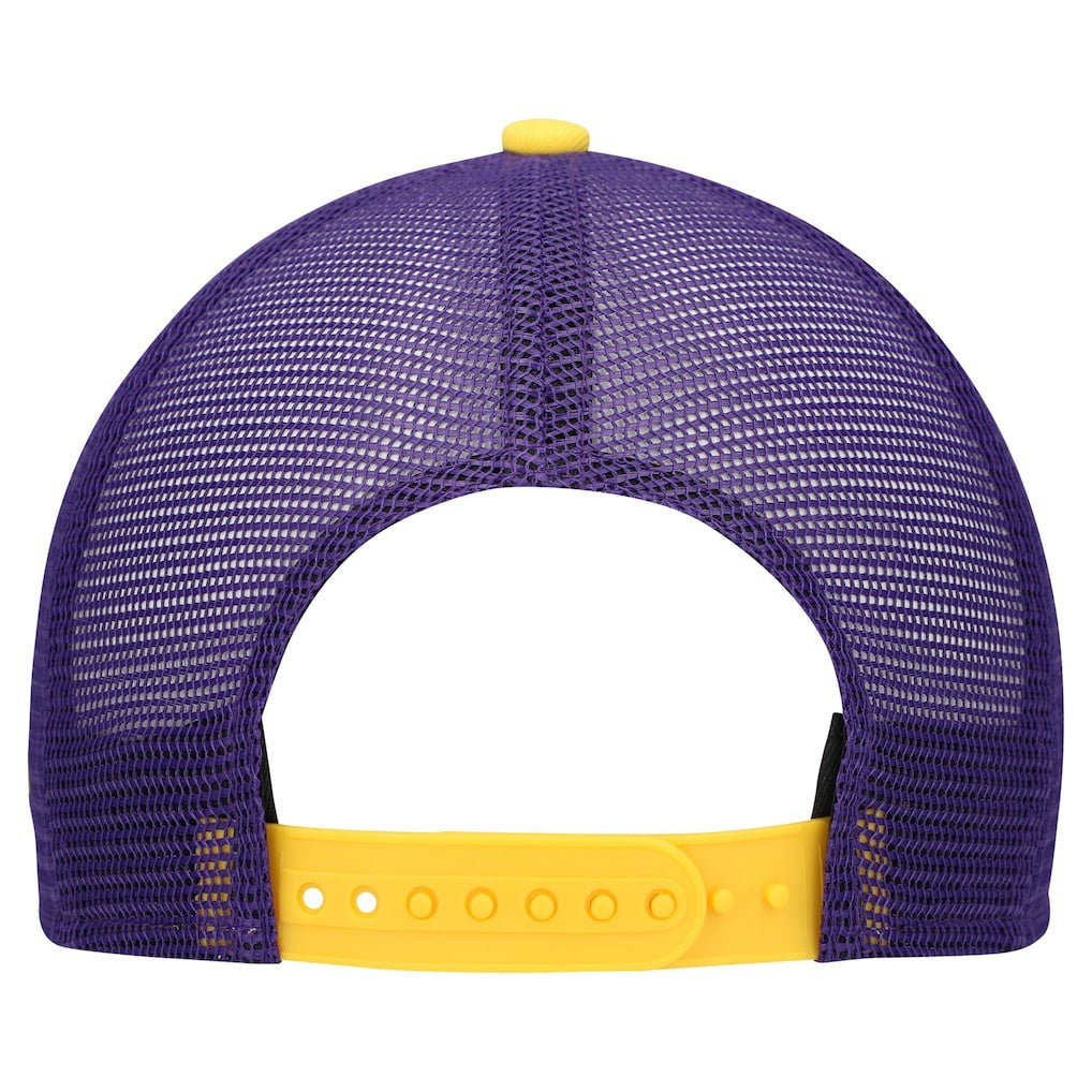 Minnesota Vikings New Era Youth Banner 9FIFTY A-Frame Adjustable Trucker Hat - Cream/Purple Hats