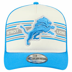 Detroit Lions New Era Youth Banner 9FIFTY A-Frame Adjustable Trucker Hat - Cream/Blue Hats