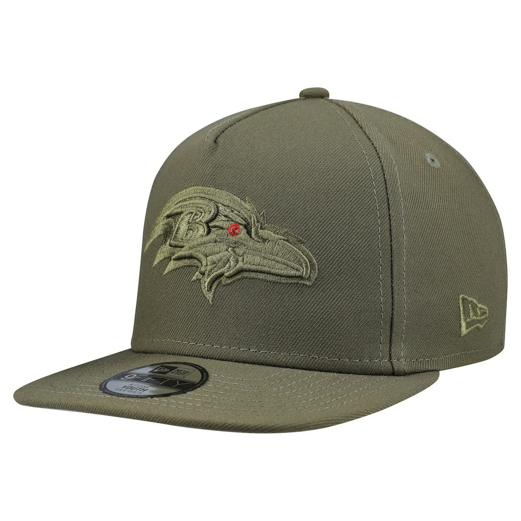 Baltimore Ravens New Era Youth Color Pack A-Frame 9FIFTY Snapback Hat - Olive Hats