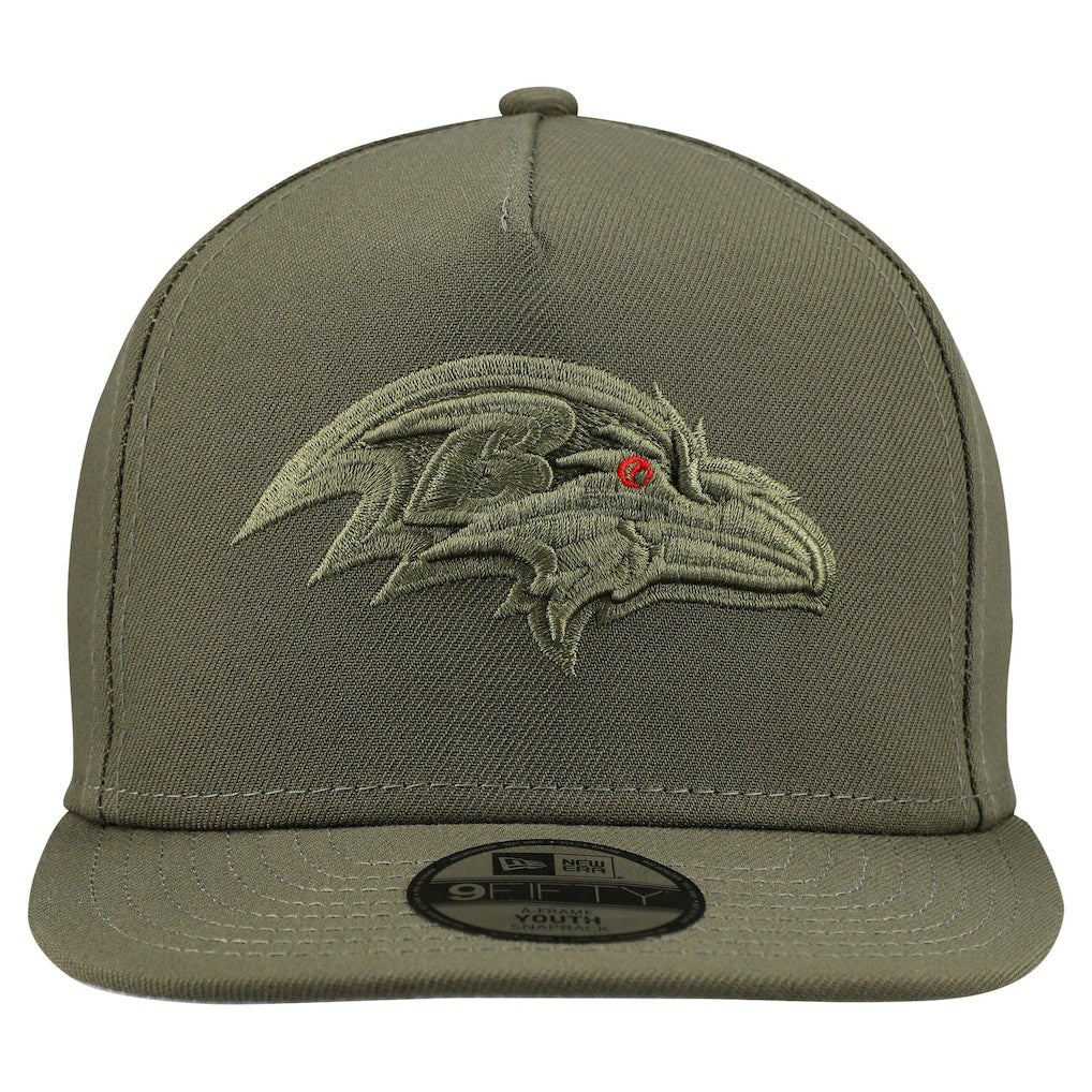 Baltimore Ravens New Era Youth Color Pack A-Frame 9FIFTY Snapback Hat - Olive Hats
