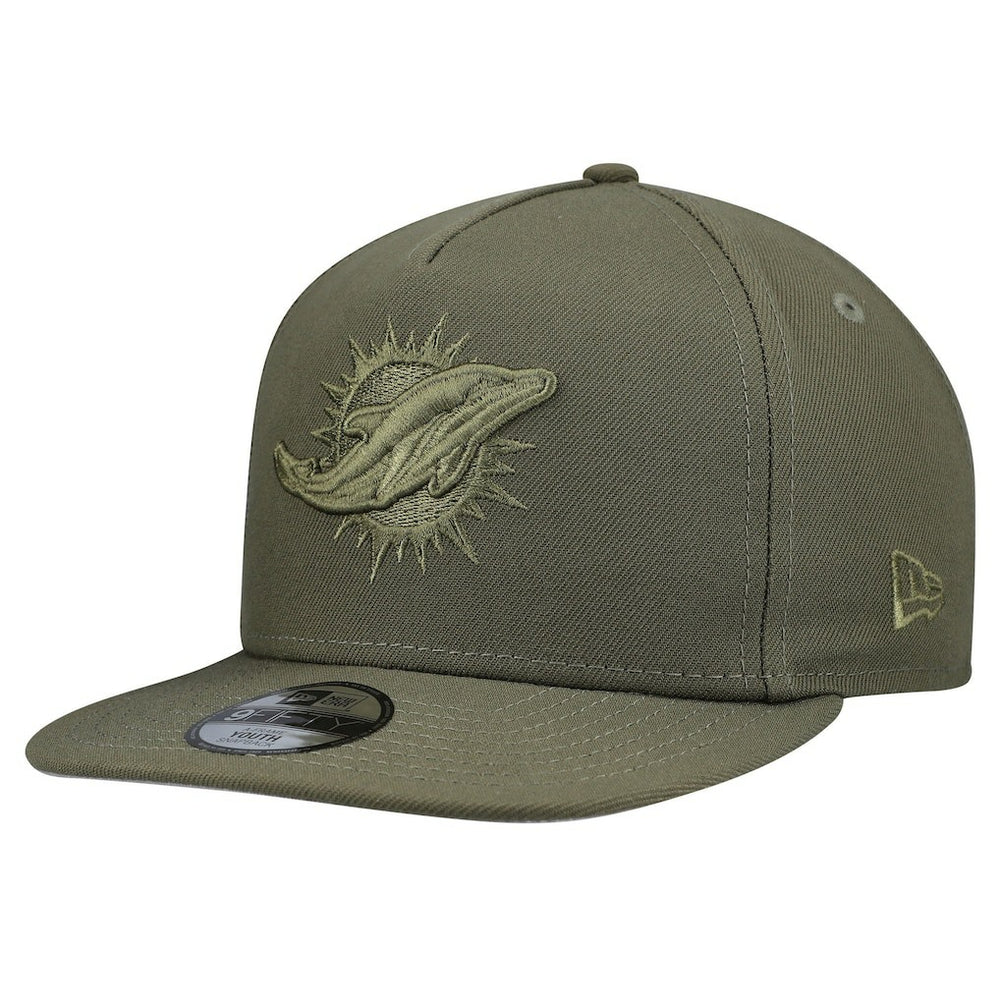 Miami Dolphins New Era Youth Color Pack A-Frame 9FIFTY Snapback Hat - Olive Hats