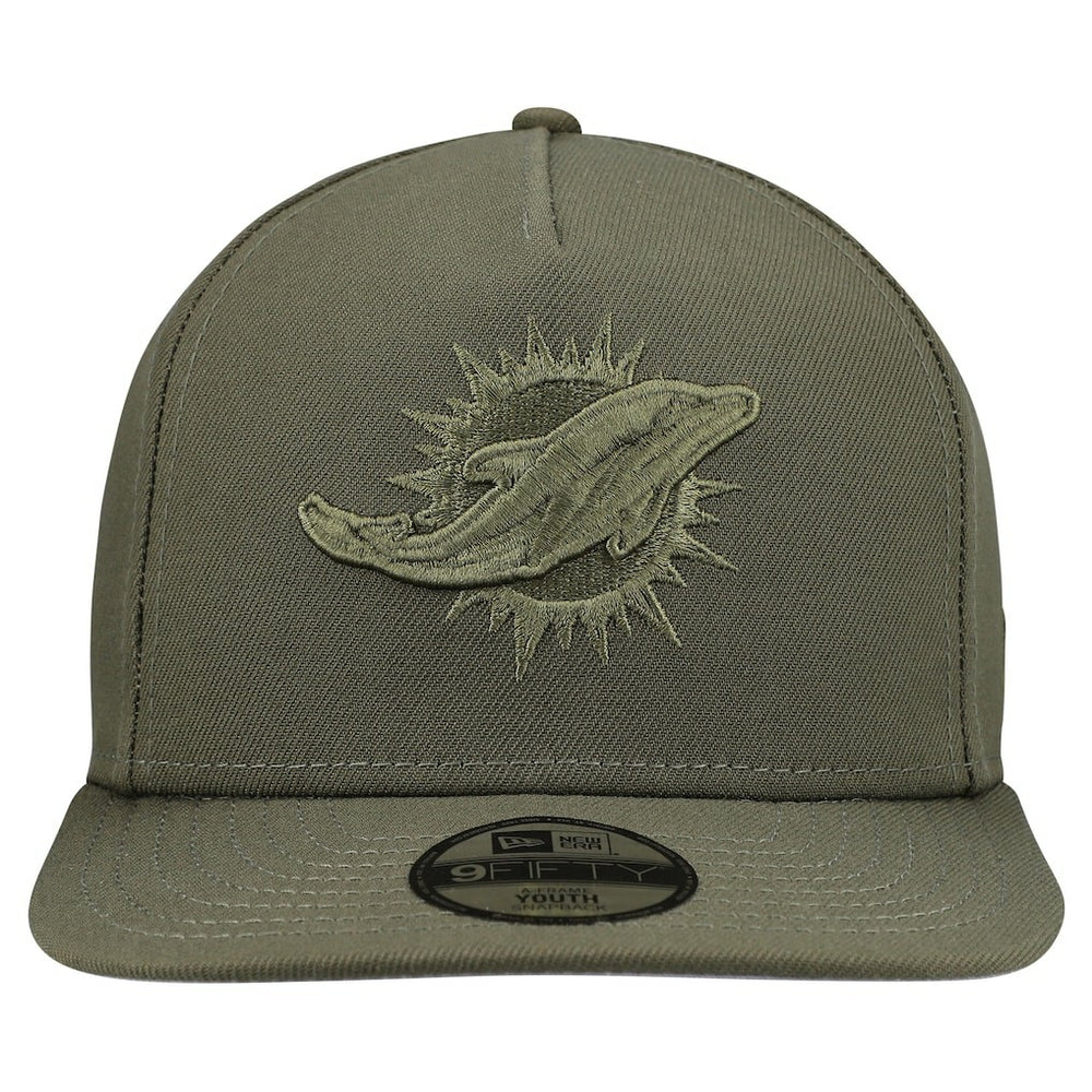 Miami Dolphins New Era Youth Color Pack A-Frame 9FIFTY Snapback Hat - Olive Hats