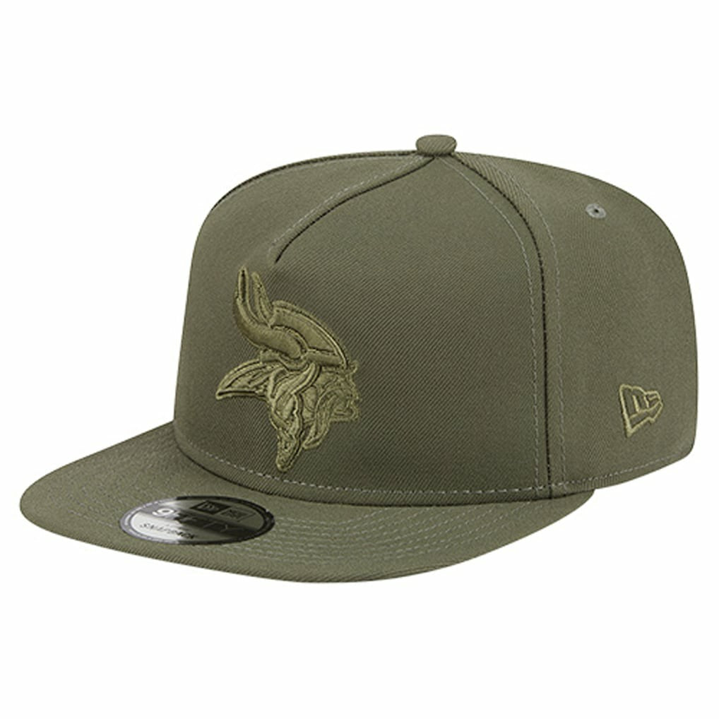 Minnesota Vikings New Era Youth Color Pack A-Frame 9FIFTY Snapback Hat - Olive Hats