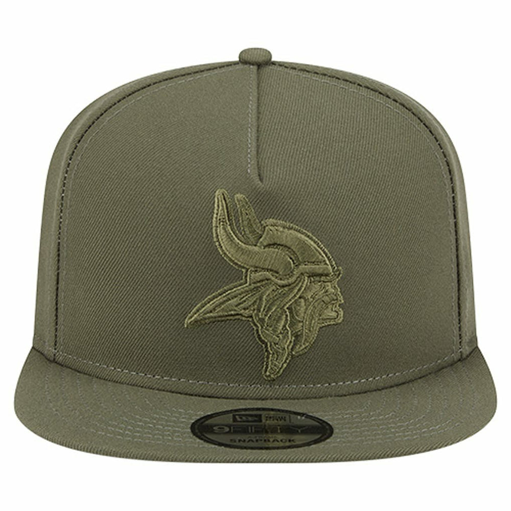 Minnesota Vikings New Era Youth Color Pack A-Frame 9FIFTY Snapback Hat - Olive Hats