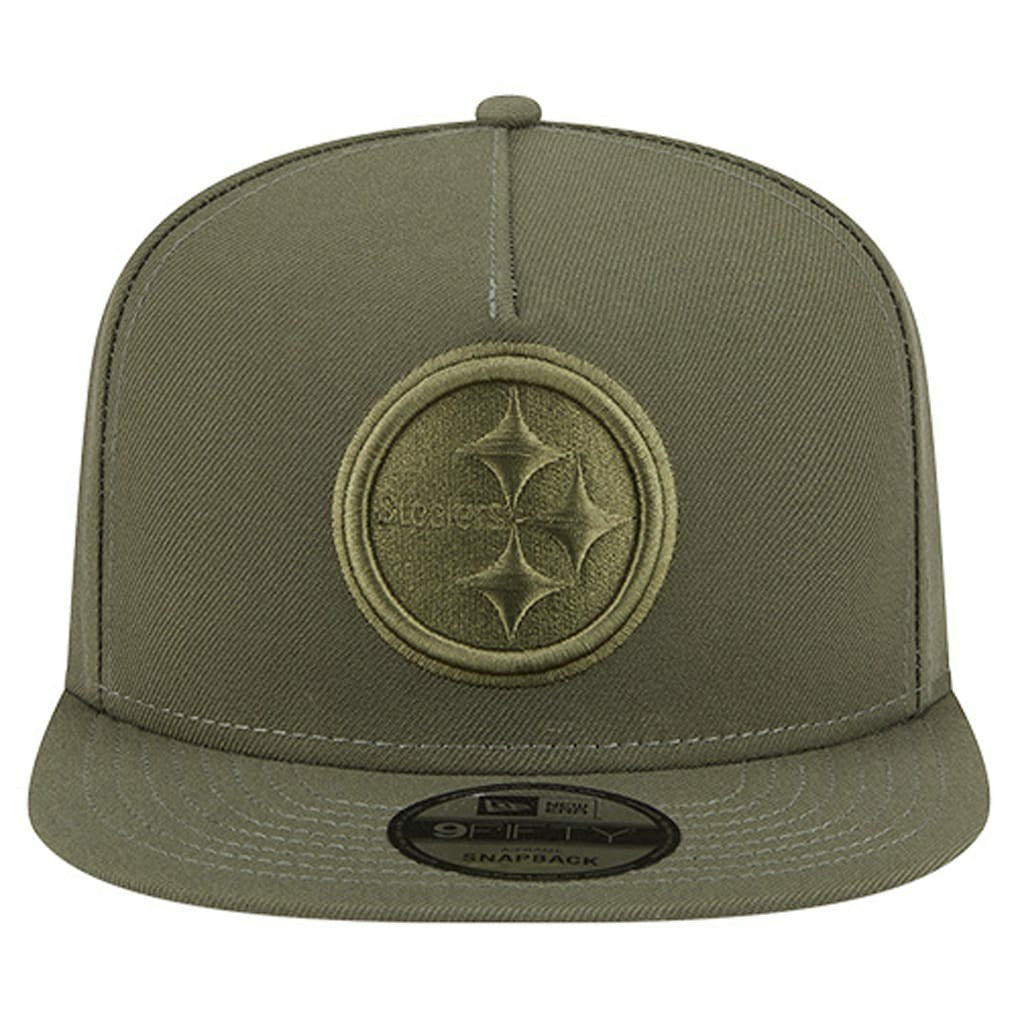 Pittsburgh Steelers New Era Youth Color Pack A-Frame 9FIFTY Snapback Hat - Olive Hats