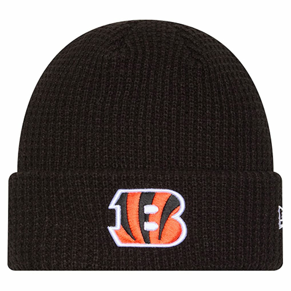 Cincinnati Bengals New Era Youth Waffle Cuffed Knit Hat - Black Hats