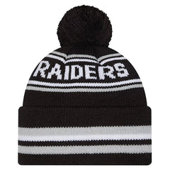 Las Vegas Raiders New Era Youth Classic Cuffed Knit Hat with Pom - Black Hats