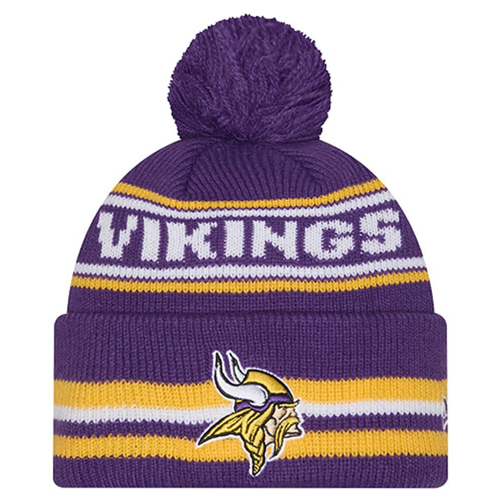Minnesota Vikings New Era Youth Classic Cuffed Knit Hat with Pom - Purple Hats