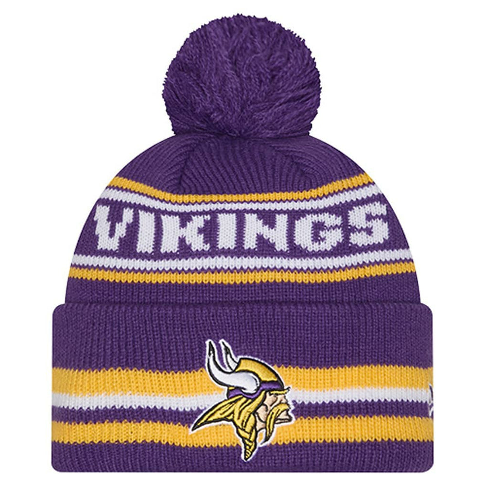 Minnesota Vikings New Era Youth Classic Cuffed Knit Hat with Pom - Purple Hats
