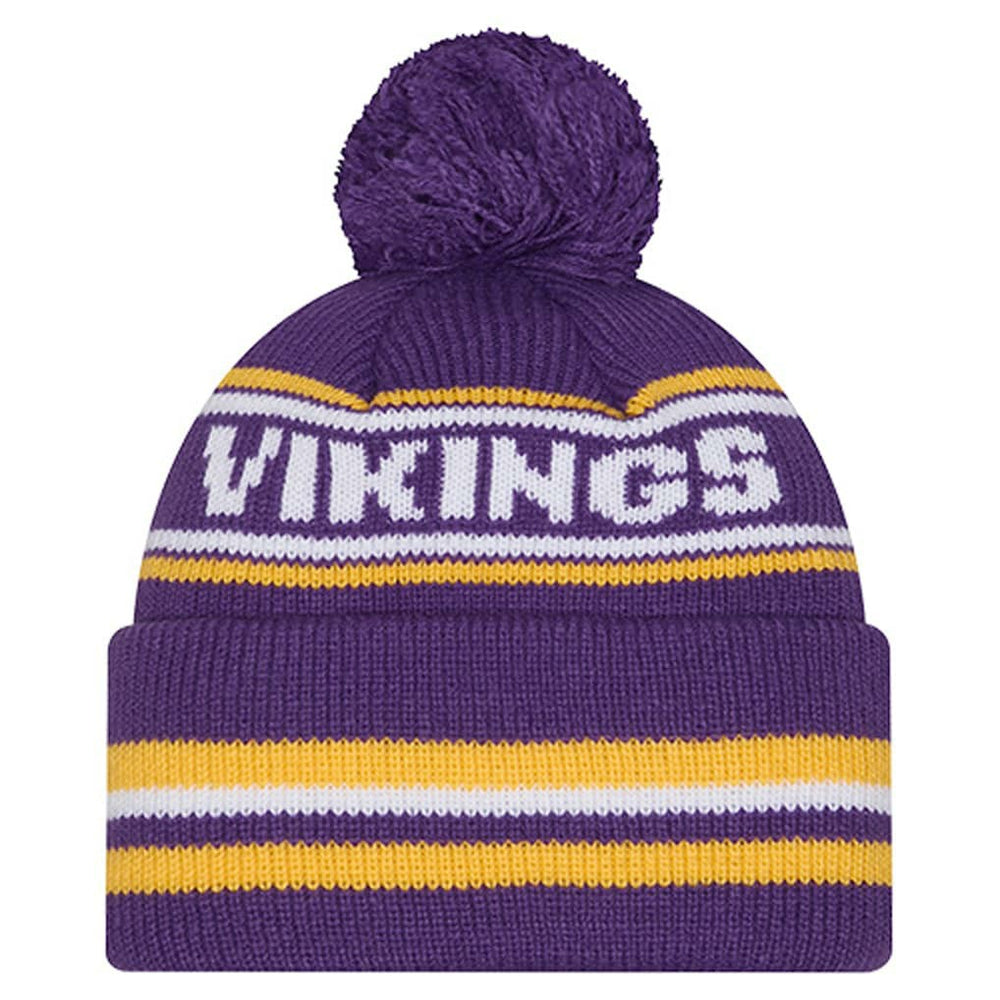 Minnesota Vikings New Era Youth Classic Cuffed Knit Hat with Pom - Purple Hats