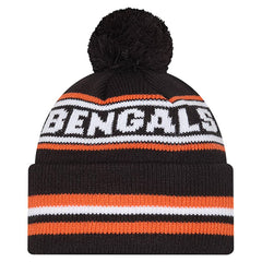 Cincinnati Bengals New Era Youth Classic Cuffed Knit Hat with Pom - Black Hats