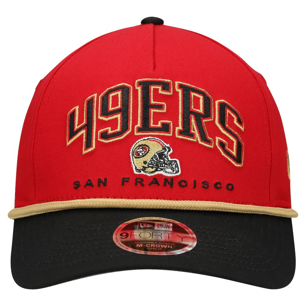 San Francisco 49ers New Era Preschool Arch COOLERA 9FORTY A-Frame M-Crown Adjustable Hat - Scarlet/Gold Hats