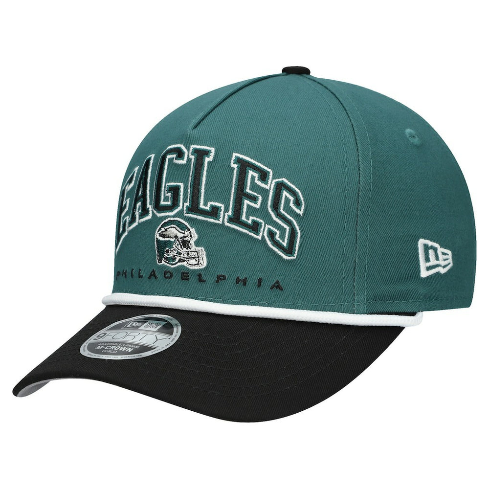 Philadelphia Eagles New Era Preschool Arch COOLERA 9FORTY A-Frame M-Crown Adjustable Hat - Green/Black Hats