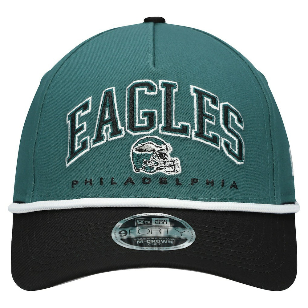 Philadelphia Eagles New Era Preschool Arch COOLERA 9FORTY A-Frame M-Crown Adjustable Hat - Green/Black Hats