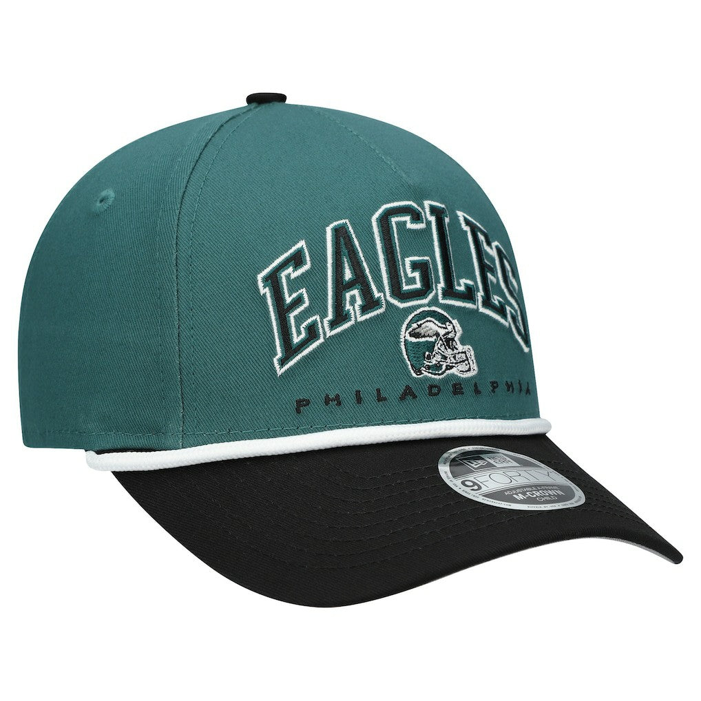 Philadelphia Eagles New Era Preschool Arch COOLERA 9FORTY A-Frame M-Crown Adjustable Hat - Green/Black Hats