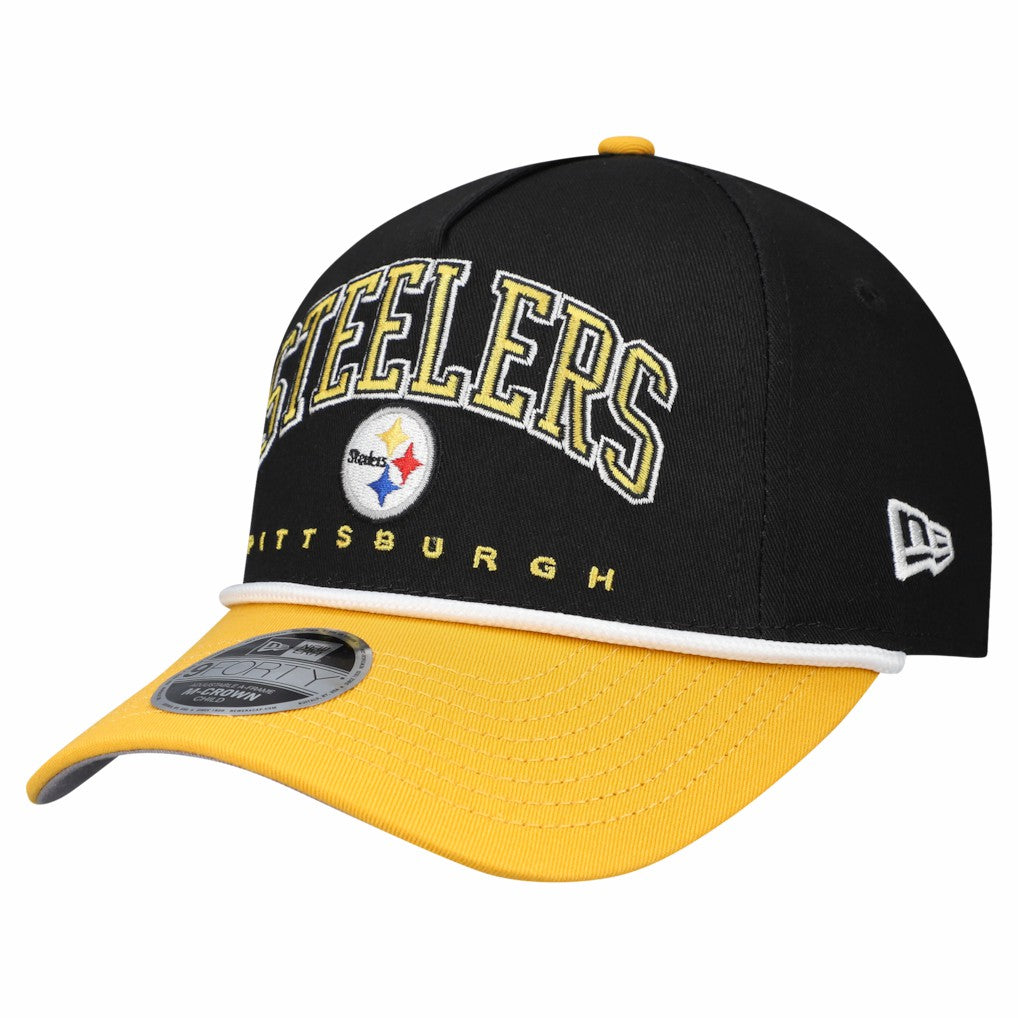 Pittsburgh Steelers New Era Preschool Arch COOLERA 9FORTY A-Frame M-Crown Adjustable Hat - Black/Gold Hats