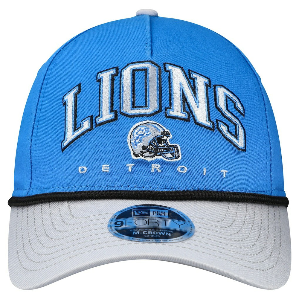 Detroit Lions New Era Preschool Arch COOLERA 9FORTY A-Frame M-Crown Adjustable Hat - Blue/Gray Hats