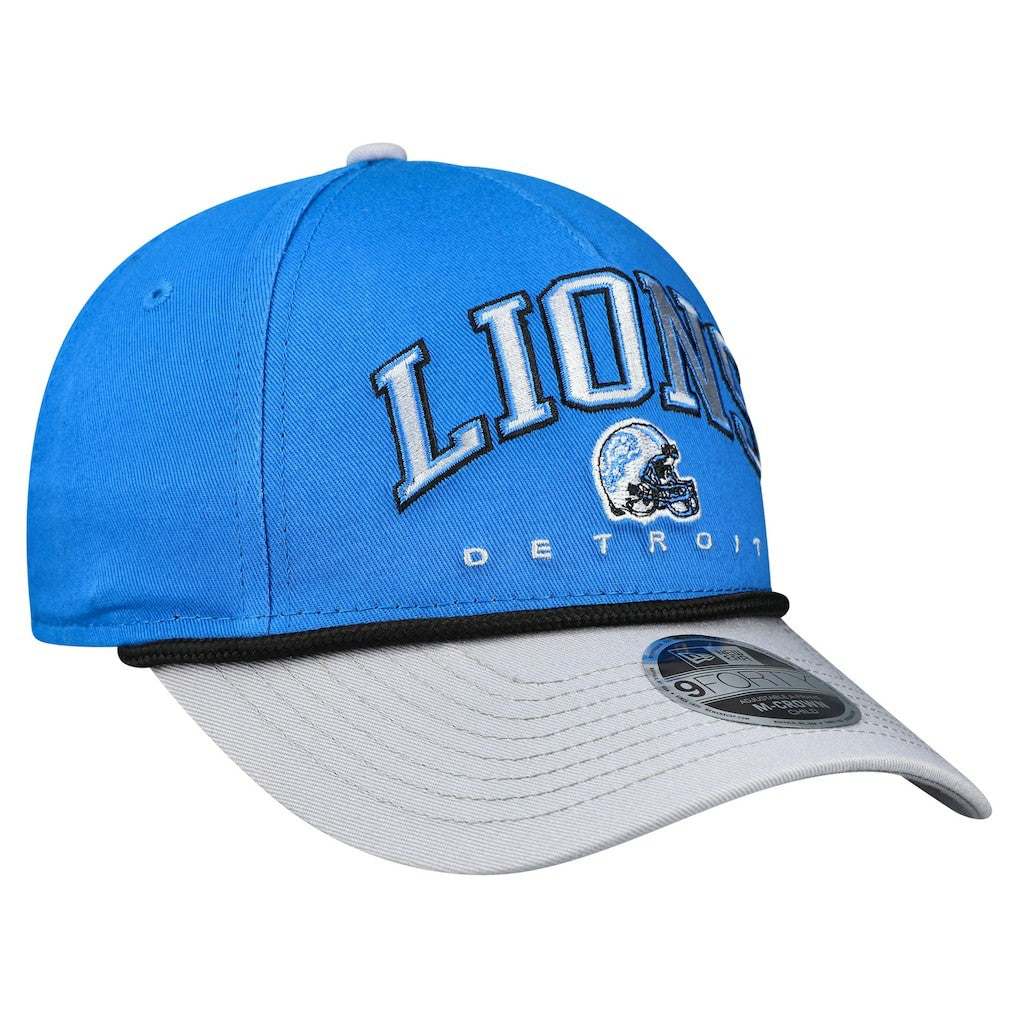 Detroit Lions New Era Preschool Arch COOLERA 9FORTY A-Frame M-Crown Adjustable Hat - Blue/Gray Hats