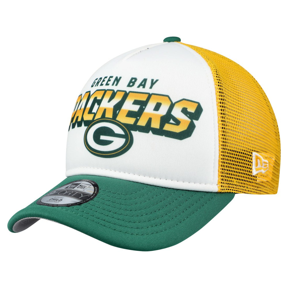 Green Bay Packers New Era Preschool 9FORTY A-Frame Adjustable Hat - White Hats