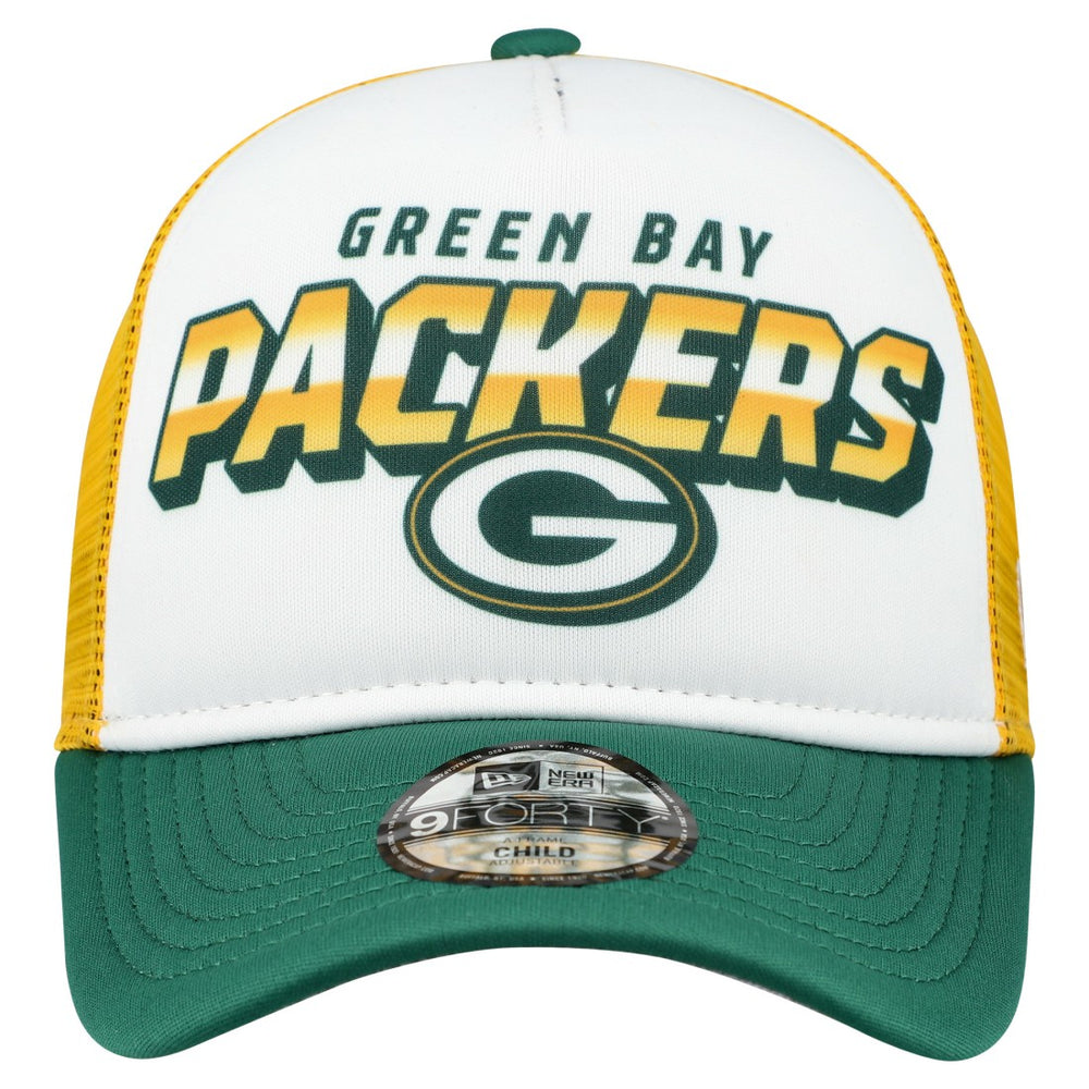 Green Bay Packers New Era Preschool 9FORTY A-Frame Adjustable Hat - White Hats