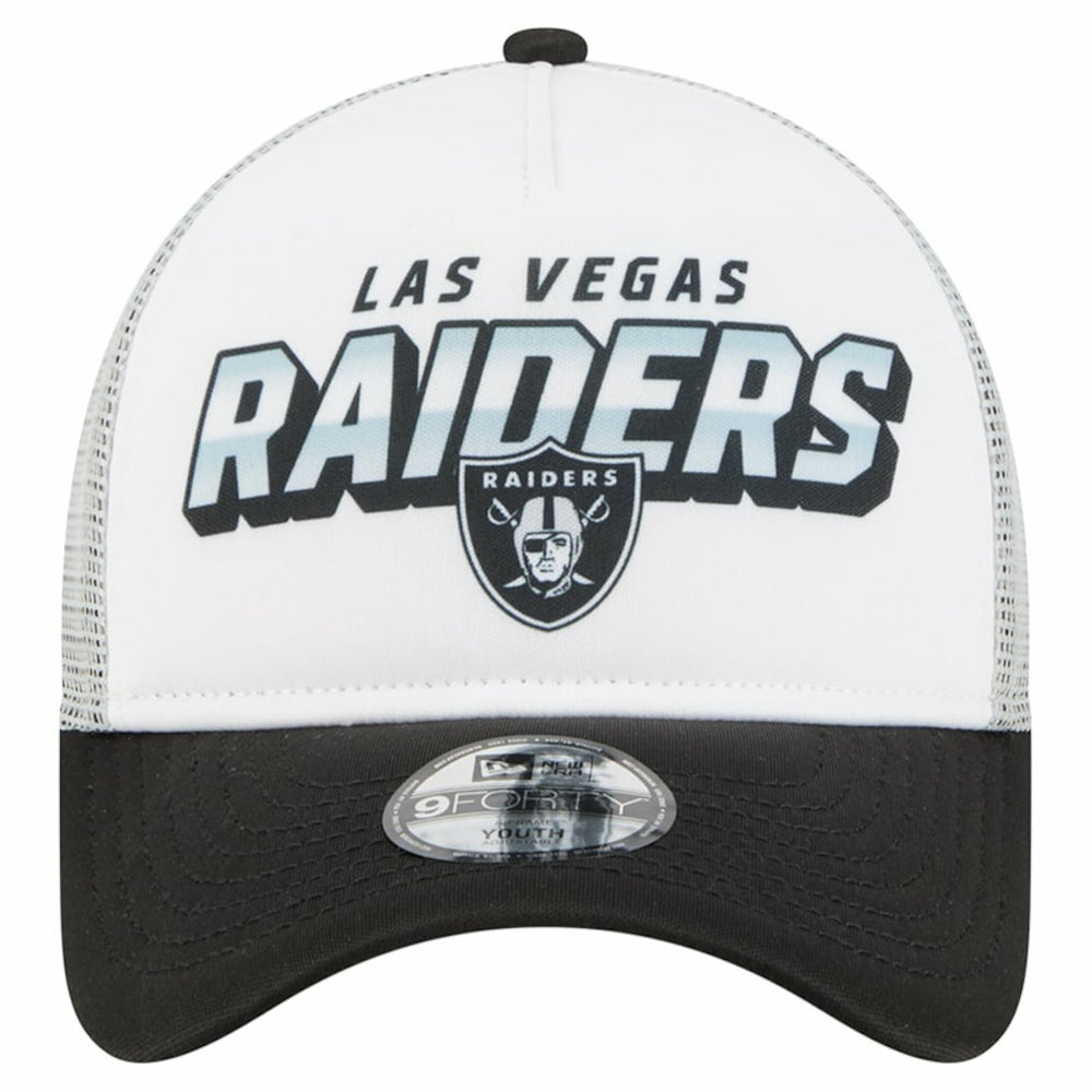 Las Vegas Raiders New Era Preschool 9FORTY A-Frame Adjustable Hat - White Hats