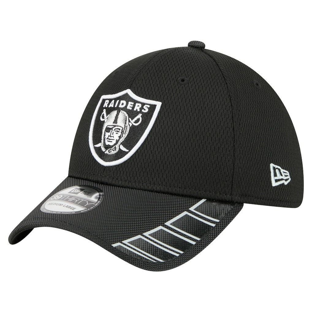 Las Vegas Raiders New Era Visor Hit 39THIRTY Flex Hat - Black Hats