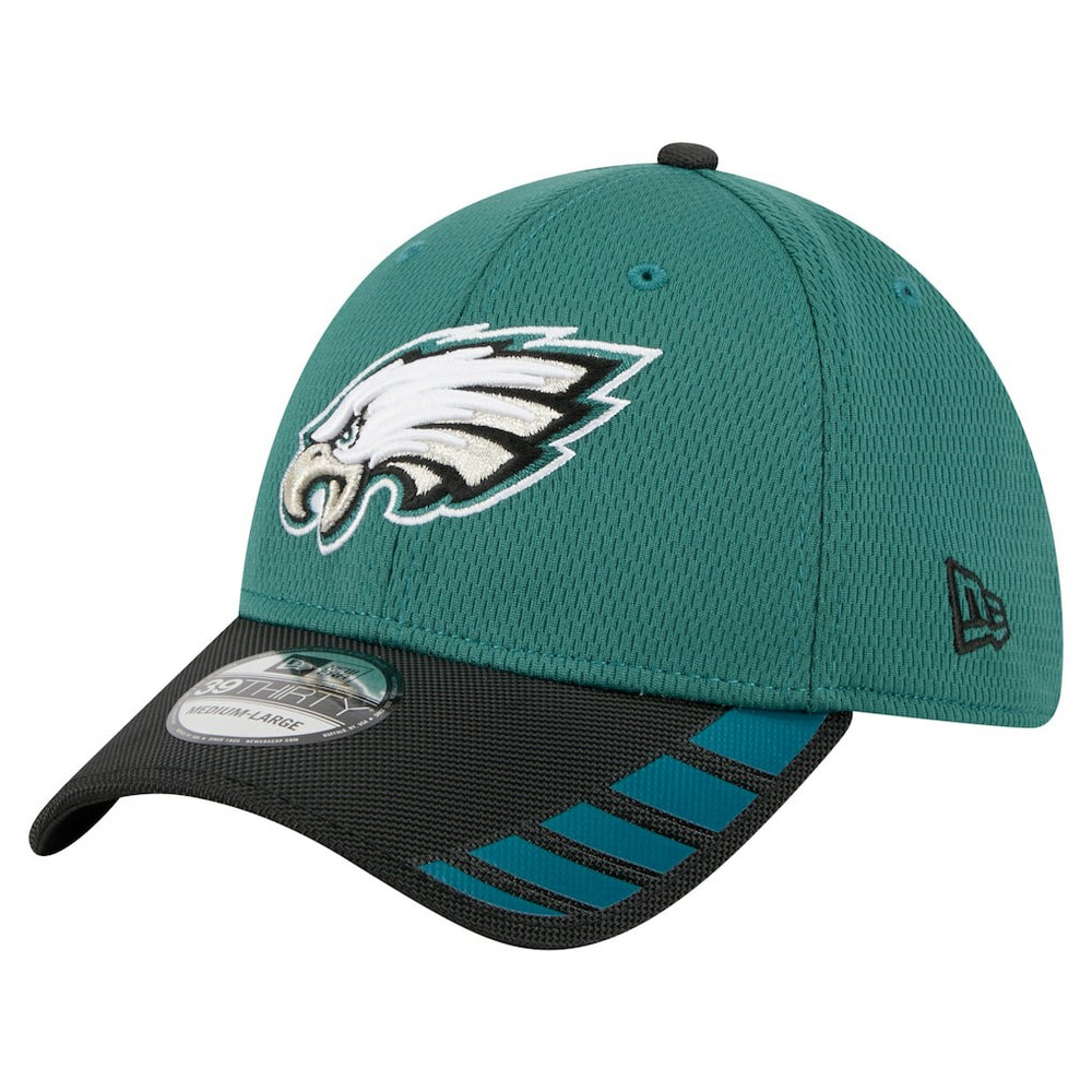 Philadelphia Eagles New Era Visor Hit 39THIRTY Flex Hat - Midnight Green Hats