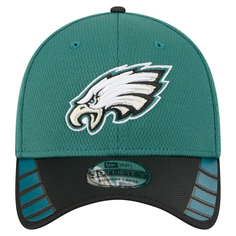 Philadelphia Eagles New Era Visor Hit 39THIRTY Flex Hat - Midnight Green Hats