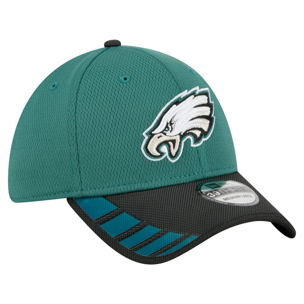 Philadelphia Eagles New Era Visor Hit 39THIRTY Flex Hat - Midnight Green Hats
