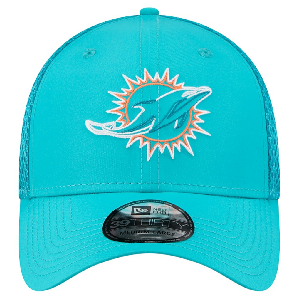 Miami Dolphins New Era Outline 39THIRTY Flex Hat - Aqua Hats