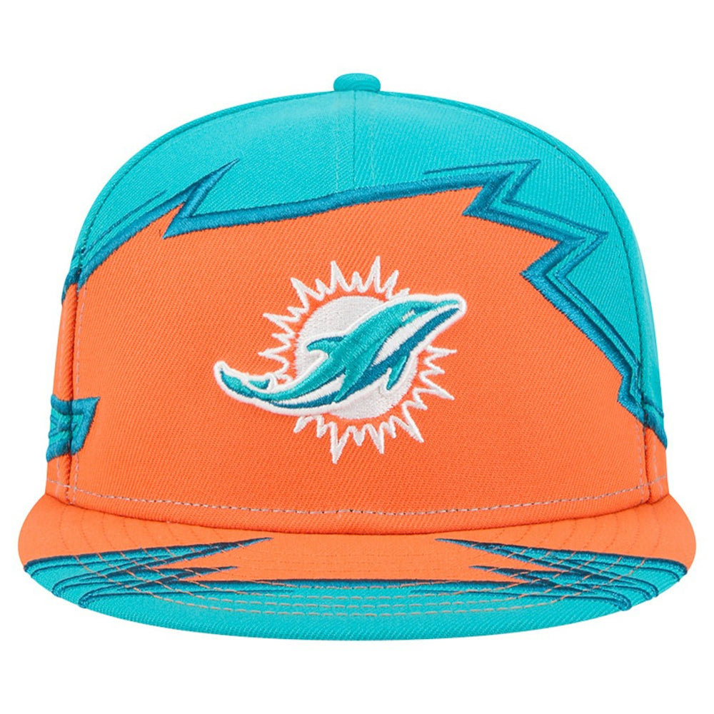 Miami Dolphins New Era Break 59FIFTY Fitted Hat - Aqua/Orange Hats