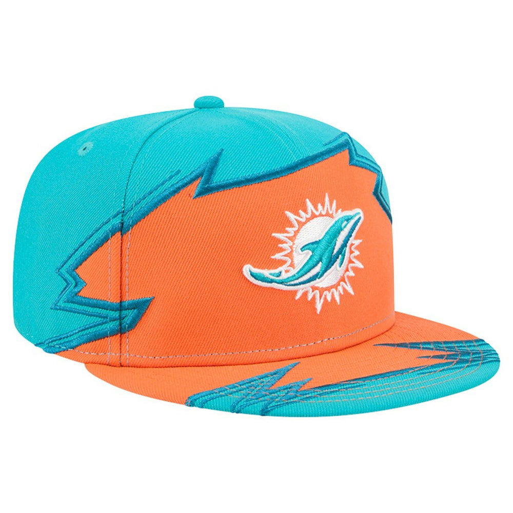 Miami Dolphins New Era Break 59FIFTY Fitted Hat - Aqua/Orange Hats