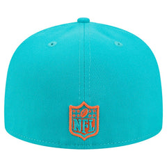 Miami Dolphins New Era Break 59FIFTY Fitted Hat - Aqua/Orange Hats