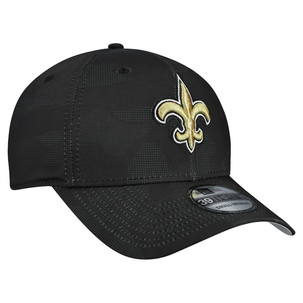 New Orleans Saints New Era Tonal Camo 39THIRTY Stretch Fit Hat - Black Hats